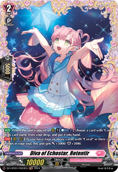 Cardfight Vanguard DZ-LBT01: Lyrical Monasterio Sparkling Stars! Diva of Echostar, Retentir (FR) DZ-LBT01 / FR03 EN Frame Rare