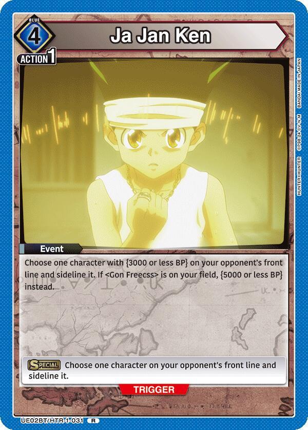 Union Arena UE02BT: HUNTER X HUNTER Ja Jan Ken UE02BT/HTR-1-031 Rare Near Mint Foil