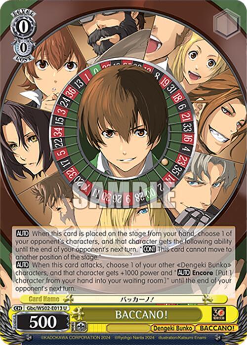 Weiss Schwarz Dengeki Bunko BACCANO! Gbc/WS02-E013 U Uncommon Near Mint