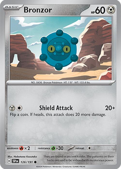Pokemon SV08: Surging Sparks Bronzor 126/191 Common