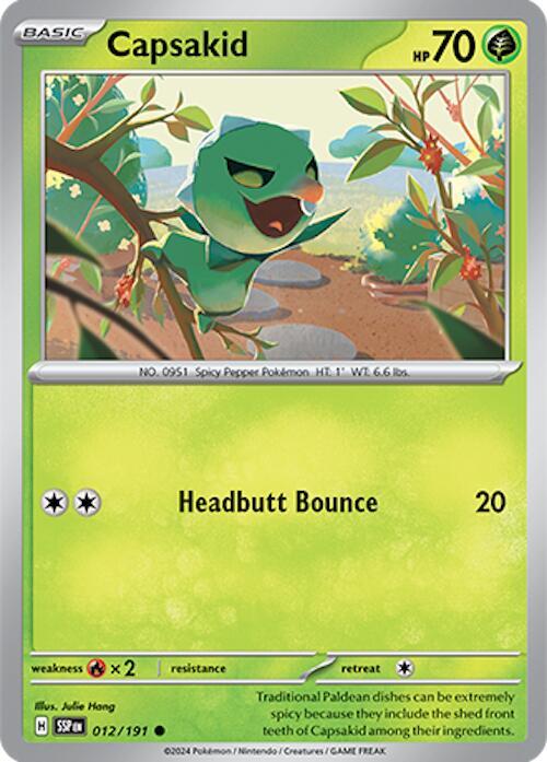 Pokemon SV08: Surging Sparks Capsakid 012/191 Common