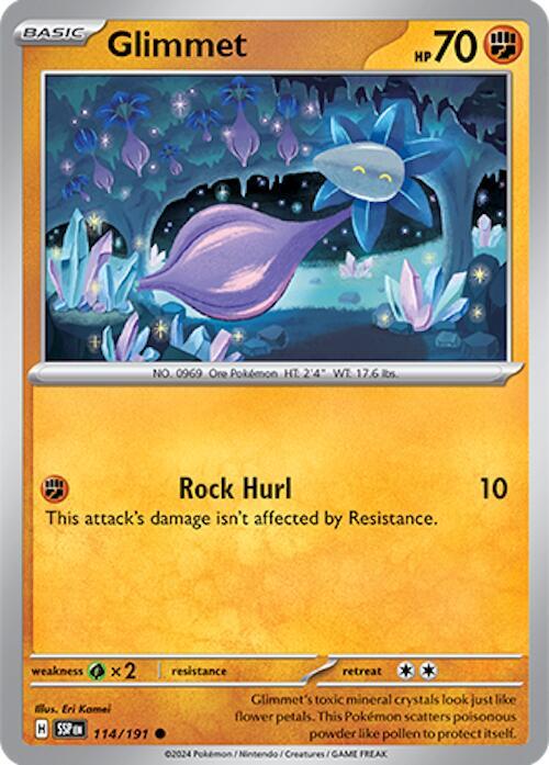 Pokemon SV08: Surging Sparks Glimmet 114/191 Common