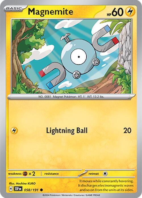 Pokemon SV08: Surging Sparks Magnemite 058/191 Common