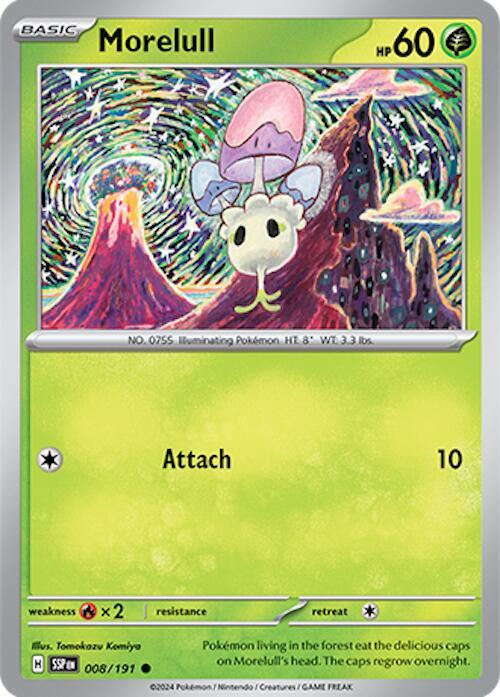 Pokemon SV08: Surging Sparks Morelull 008/191 Common