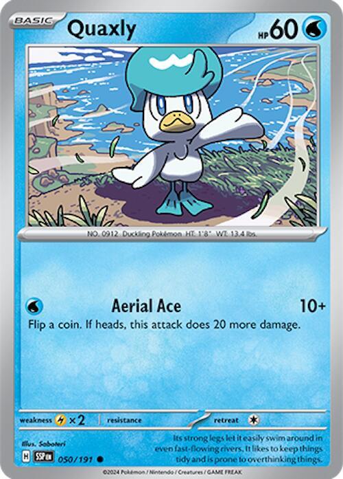 Pokemon SV08: Surging Sparks Quaxly 050/191 Common Near Mint