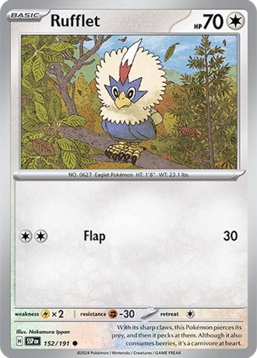 Pokemon SV08: Surging Sparks Rufflet 152/191 Common