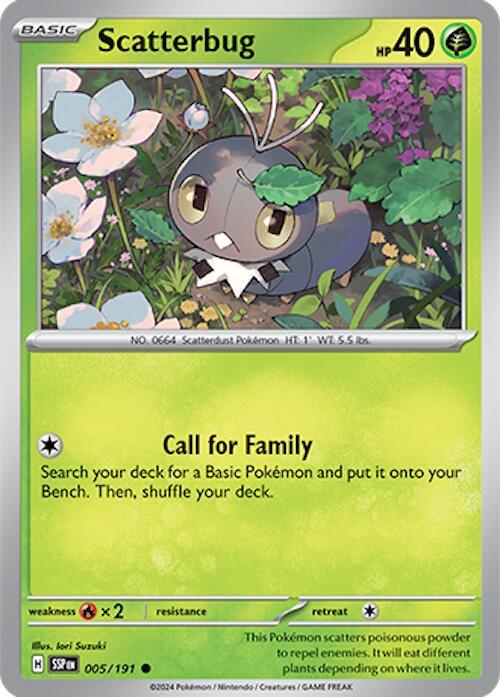 Pokemon SV08: Surging Sparks Scatterbug 005/191 Common