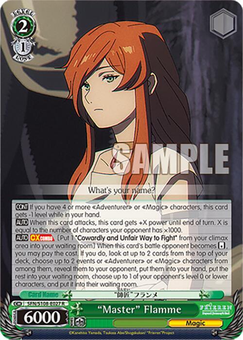 Weiss Schwarz Frieren: Beyond Journey’s End "Master" Flamme SFN/S108-E027 R Near Mint