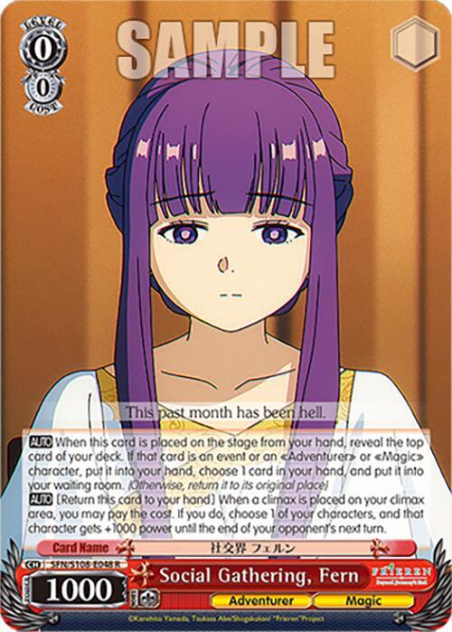 Weiss Schwarz Frieren: Beyond Journey’s End Social Gathering, Fern SFN/S108-E048 R Near Mint