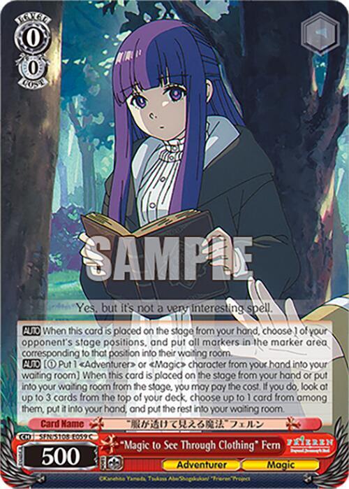 Weiss Schwarz Frieren: Beyond Journey’s End "Magic to See Through Clothing" Fern SFN/S108-E059 C Near Mint