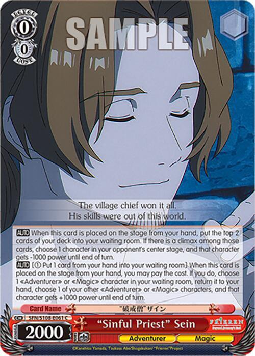 Weiss Schwarz Frieren: Beyond Journey’s End "Sinful Priest" Sein SFN/S108-E061 C Near Mint