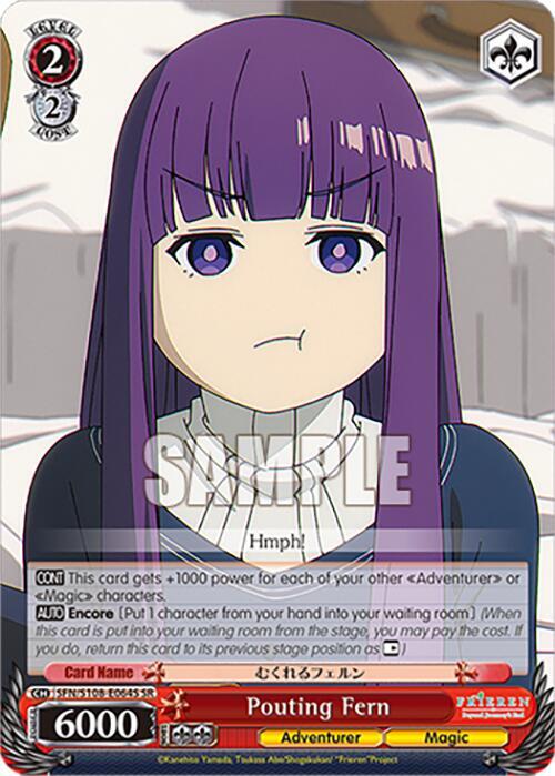 Weiss Schwarz Frieren: Beyond Journey’s End Pouting Fern (SR) SFN/S108-E064S SR Near Mint