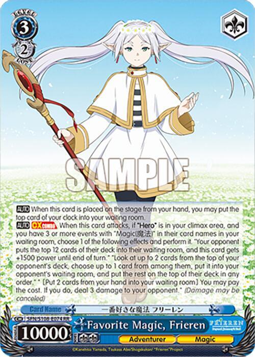 Weiss Schwarz Frieren: Beyond Journey’s End Favorite Magic, Frieren SFN/S108-E074 RR Near Mint