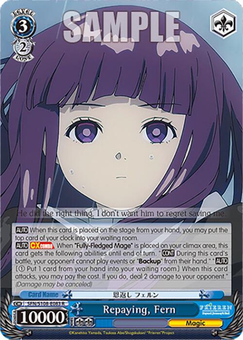 Weiss Schwarz Frieren: Beyond Journey’s End Repaying, Fern SFN/S108-E083 R Near Mint