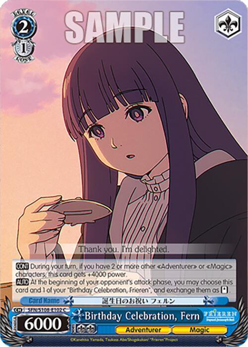 Weiss Schwarz Frieren: Beyond Journey’s End Birthday Celebration, Fern SFN/S108-E102 C Near Mint