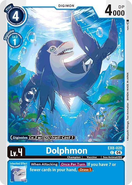 Digimon Card Game Chain of Liberation Dolphmon EX8-020 C Common Near Mint