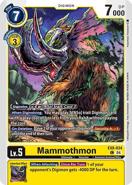 Digimon Card Game Chain of Liberation Mammothmon EX8-034 Common