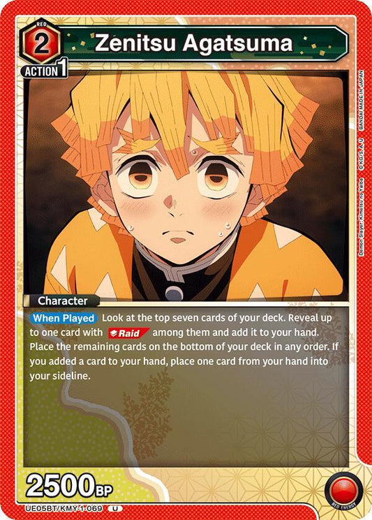 Bandai Union Arena UE05BT: Demon Slayer: Kimetsu no Yaiba Zenitsu Agatsuma (069) UE05BT / KMY-1-069 Uncommon