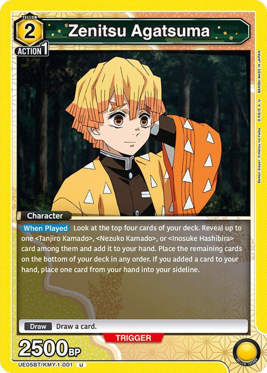 Bandai Union Arena UE05BT: Demon Slayer: Kimetsu no Yaiba Zenitsu Agatsuma (001) UE05BT / KMY-1-001 Uncommon