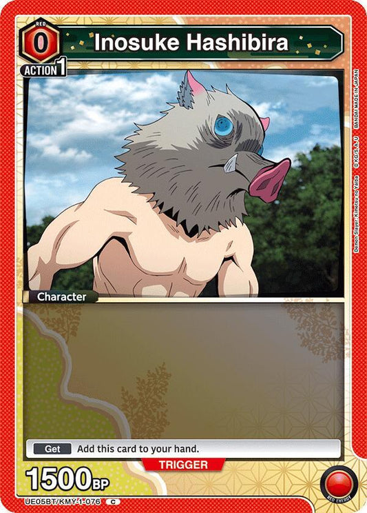 Bandai Union Arena UE05BT: Demon Slayer: Kimetsu no Yaiba Inosuke Hashibira (076) UE05BT / KMY-1-076 Common