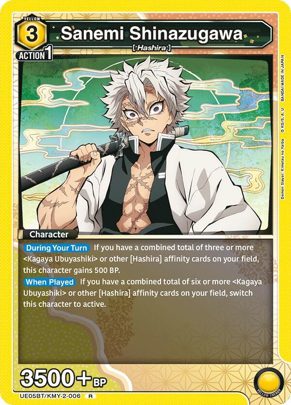 Union Arena UE05BT: Demon Slayer: Kimetsu no Yaiba Sanemi Shinazugawa (006) UE05BT/KMY-2-006 Rare Near Mint Foil