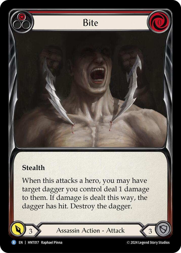Flesh & Blood TCG The Hunted Bite (Red) HNT017 Rare Near Mint