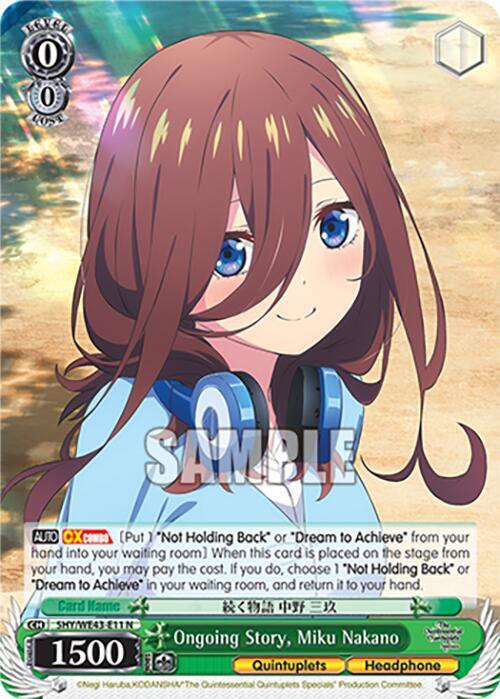 Weiss Schwarz The Quintessential Quintuplets Specials Premium Booster Ongoing Story, Miku Nakano 5HY / WE43-E11 Normal