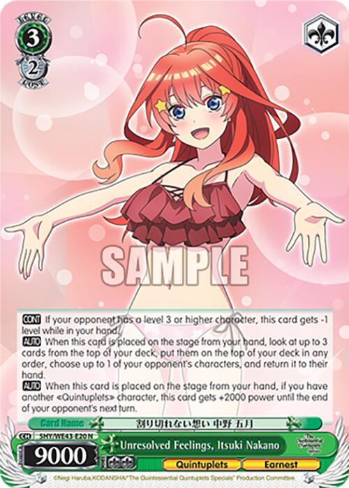 Weiss Schwarz The Quintessential Quintuplets Specials Premium Booster Unresolved Feelings, Itsuki Nakano 5HY / WE43-E20 Normal