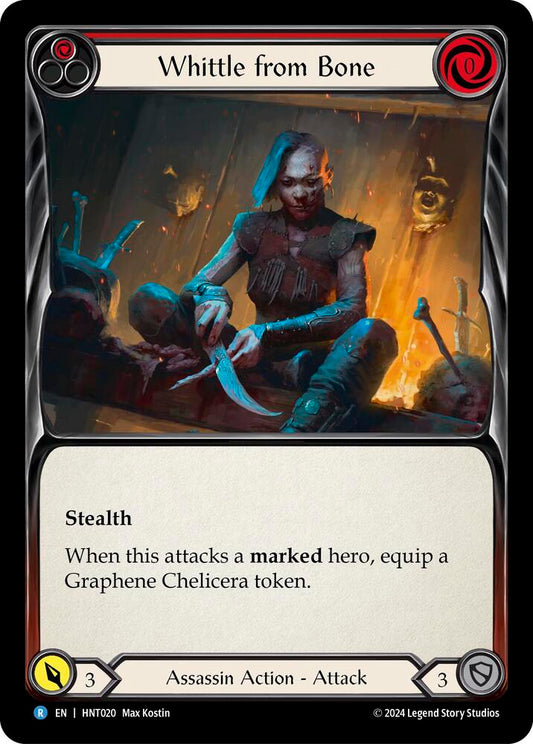 Flesh & Blood TCG The Hunted Whittle from Bone (Red) HNT020 Rare Near Mint