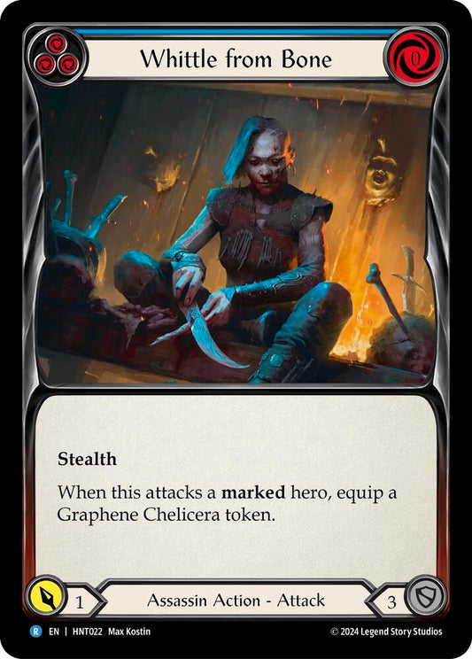 Flesh & Blood TCG The Hunted Whittle from Bone (Blue) HNT022 Rare Near Mint