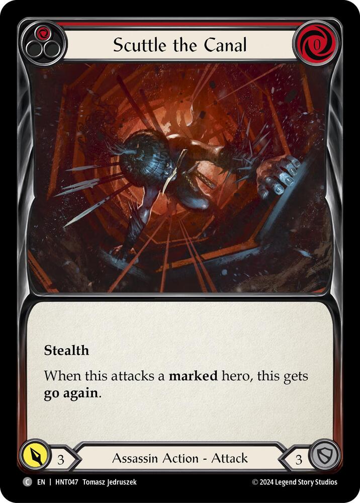 Flesh & Blood TCG The Hunted Scuttle the Canal (Red) HNT047 Common Near Mint