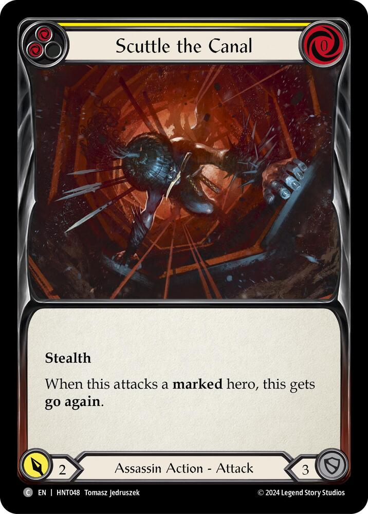 Flesh & Blood TCG The Hunted Scuttle the Canal (Yellow) HNT048 Common Near Mint