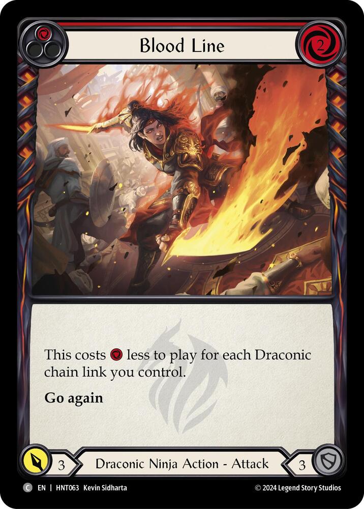Flesh & Blood TCG The Hunted Blood Line (Red) HNT063 Common Near Mint