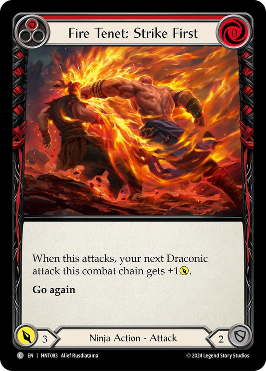 Flesh & Blood TCG The Hunted Fire Tenet: Strike First (Red) HNT083 Common