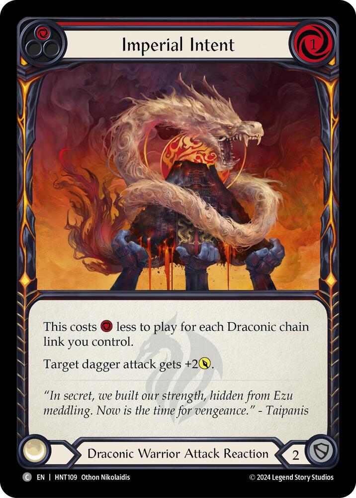 Flesh & Blood TCG The Hunted Imperial Intent (Red) HNT109 Common Near Mint Rainbow Foil