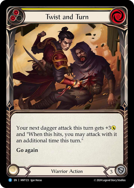 Flesh & Blood TCG The Hunted Twist and Turn (Yellow) HNT123 Rare Rainbow Foil