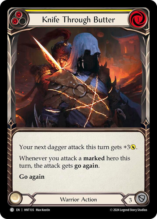 Flesh & Blood TCG The Hunted Knife through Butter (Yellow) HNT135 Common Near Mint