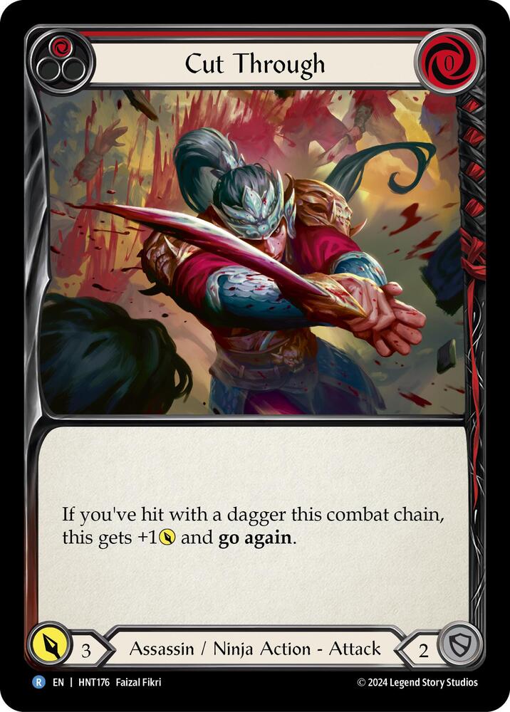 Flesh & Blood TCG The Hunted Cut Through (Red) HNT176 Rare Rainbow Foil