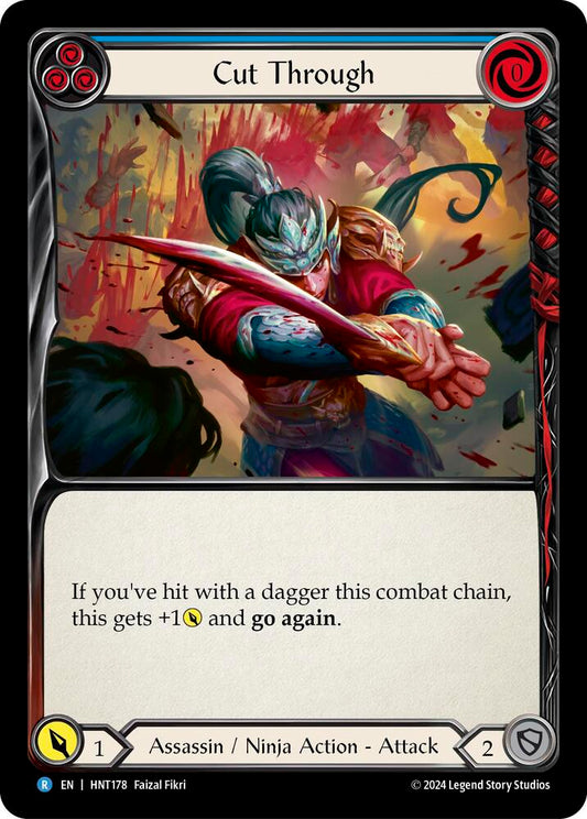 Flesh & Blood TCG The Hunted Cut Through (Blue) HNT178 Rare