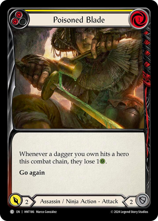 Flesh & Blood TCG The Hunted Poisoned Blade (Yellow) HNT186 Common Rainbow Foil