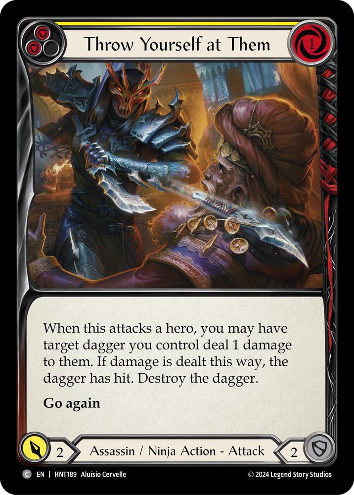 Flesh & Blood TCG The Hunted Throw Yourself at Them (Yellow) HNT189 Common
