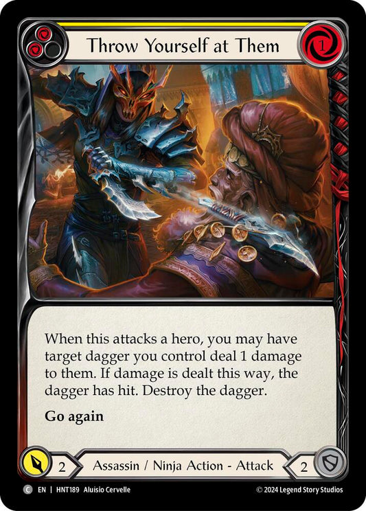 Flesh & Blood TCG The Hunted Throw Yourself at Them (Yellow) HNT189 Common