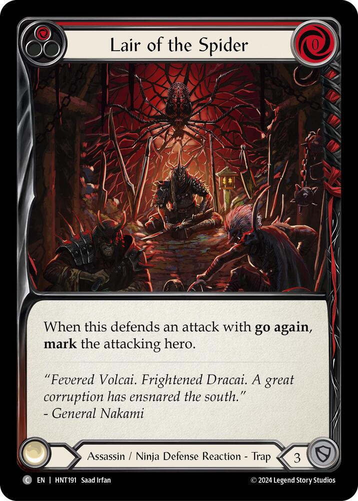 Flesh & Blood TCG The Hunted Lair of the Spider (Red) HNT191 Common Near Mint Rainbow Foil