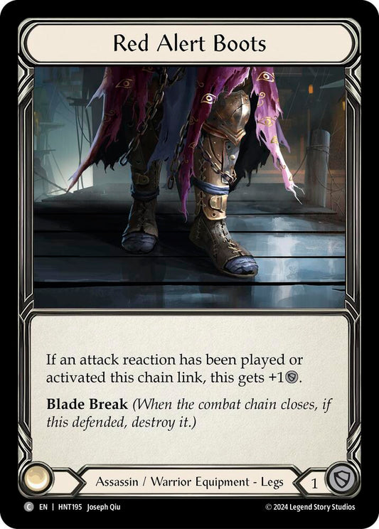 Flesh & Blood TCG The Hunted Red Alert Boots HNT195 Common
