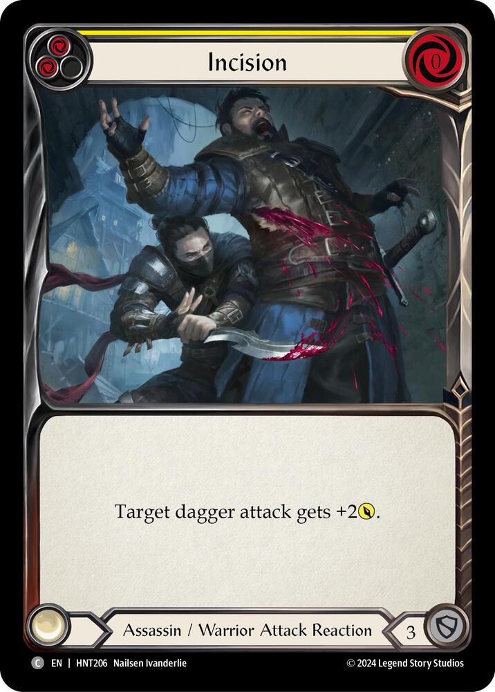 Flesh & Blood TCG The Hunted Incision (Yellow) HNT206 Common