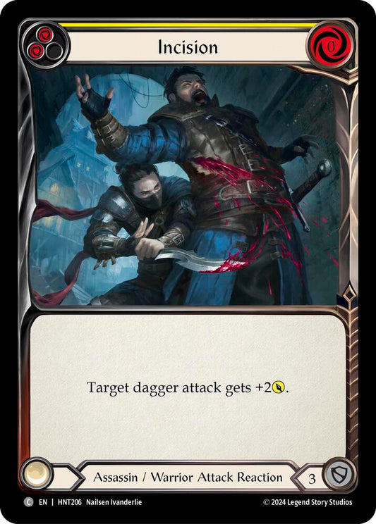 Flesh & Blood TCG The Hunted Incision (Yellow) HNT206 Common