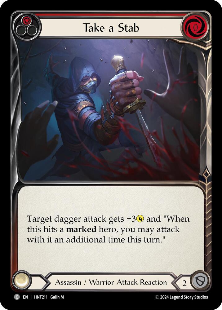 Flesh & Blood TCG The Hunted Take a Stab (Red) HNT211 Common Near Mint Rainbow Foil