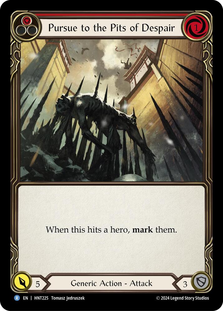 Flesh & Blood TCG The Hunted Pursue to the Pits of Despair (Red) HNT225 Rare Near Mint Rainbow Foil