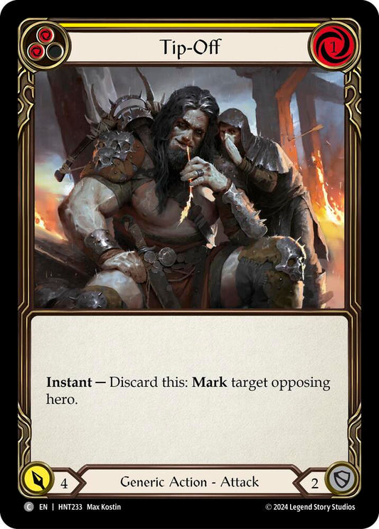 Flesh & Blood TCG The Hunted Tip-Off (Yellow) HNT233 Common