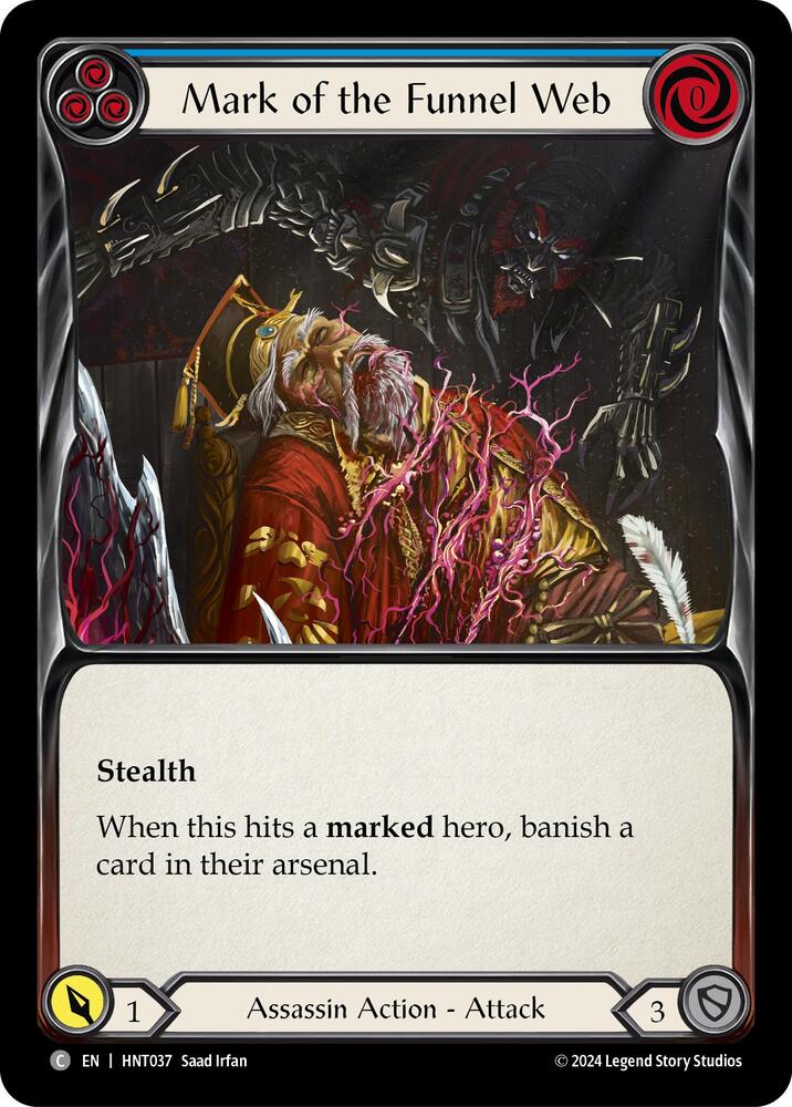 Flesh & Blood TCG The Hunted Mark of the Funnel Web (Blue) HNT037 Common Near Mint